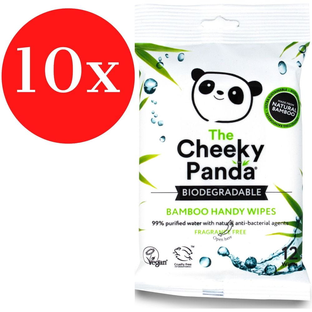 The Cheeky Panda Ekologické obrúsky na ruky 10 balení x 12 ks